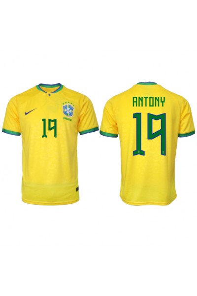 Brasilia Antony #19 Jalkapallovaatteet Kotipaita MM-kisat 2022 Lyhythihainen